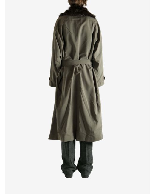 Magliano Green Faux-Fur Panelled Coat for men