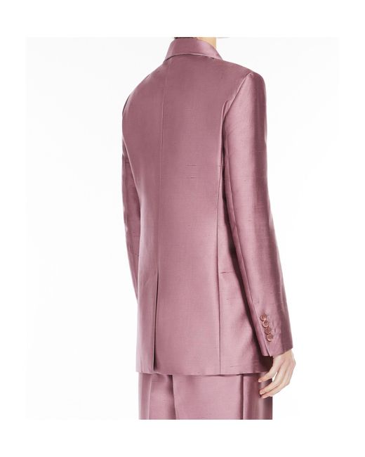 Max Mara Pink Metallic-Effect Single-Breasted Jacket