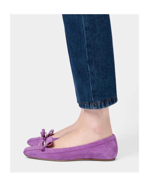 Roger Vivier Purple Virgule Ballerinas