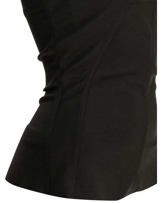 Rick Owens Black Crepe Bustier Top