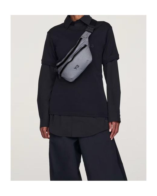 Y-3 Gray Staple Fanny Pack for men