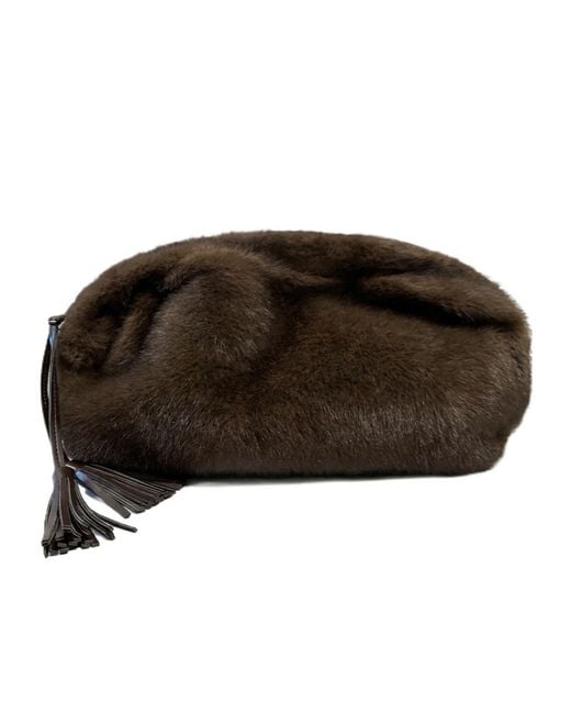 P.A.R.O.S.H. Brown Zip-Top Clutch