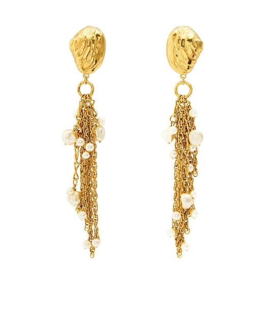 Chloé Metallic The Chloé Shells Embellished Drop Earrings