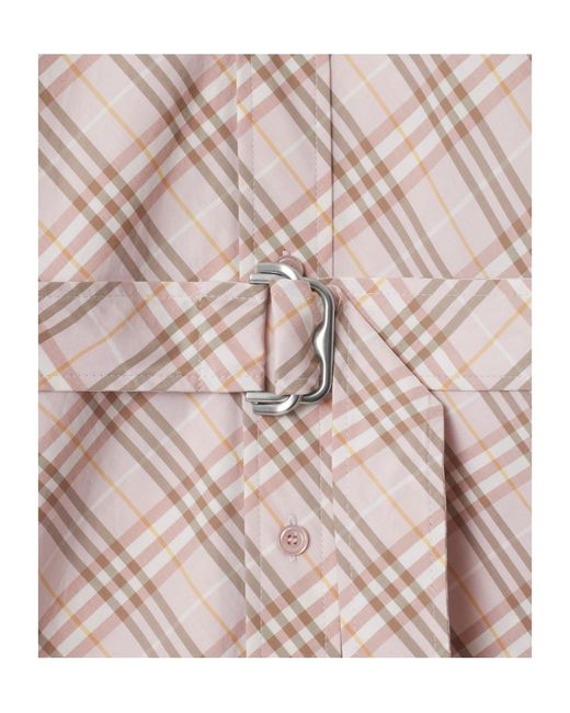 Burberry Multicolor Checked Belted Waist Shirt Dress