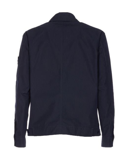 Stone Island Blue Long Sleeve Shirt for men