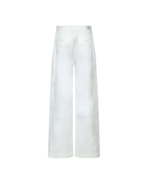 Lacoste White Cotton Gabardine Trousers