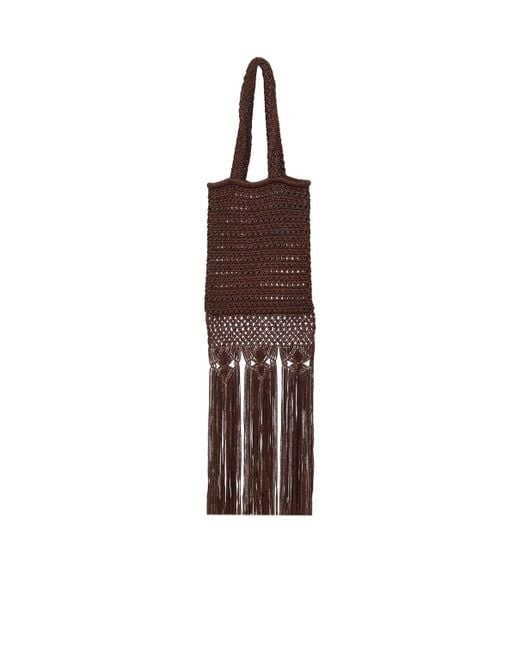 Alanui Brown Ray Of Light Knitted Tote Bag