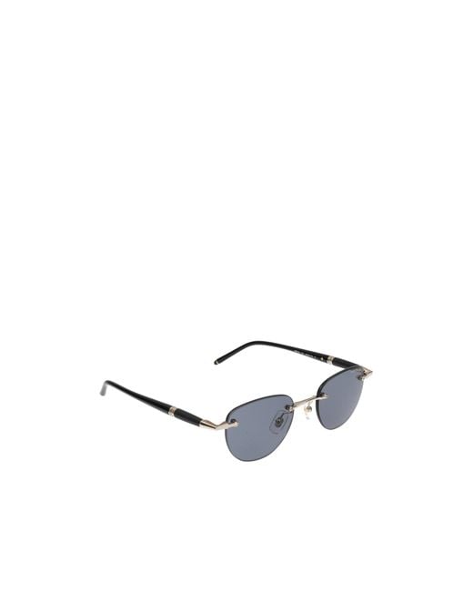 Montblanc White Eyewear Rimless Oval Sunglasses for men