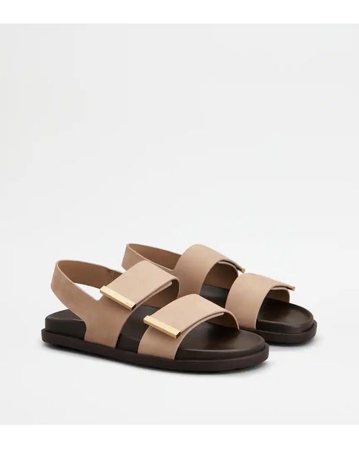 Tod's Multicolor Bars-Strap Slingback Sandals