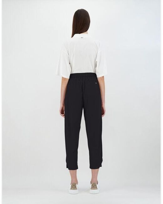 Herno Blue Lightweight Drawstring Cropped Trousers