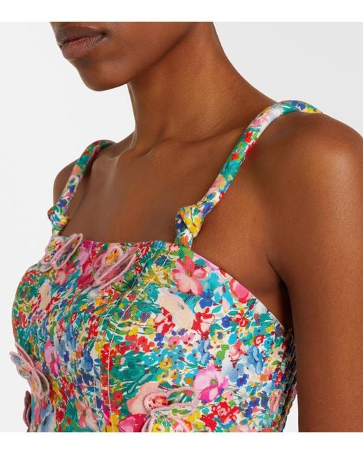 Farm Rio Multicolor Peasant Floral Butterflies Top