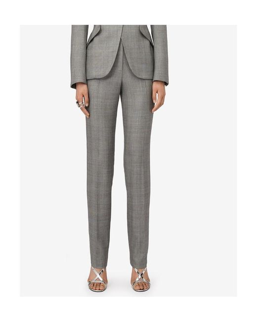 McQueen Gray Pipe Casual Pants