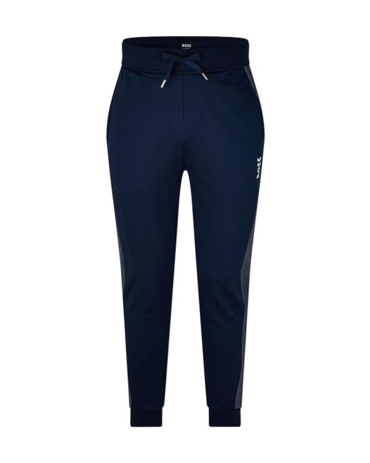 Boss Blue Solid Color Casual Pants for men