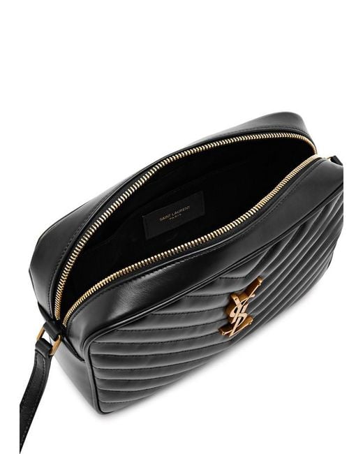 Saint Laurent Black Lou Quilted Leather Cross-Body Bag