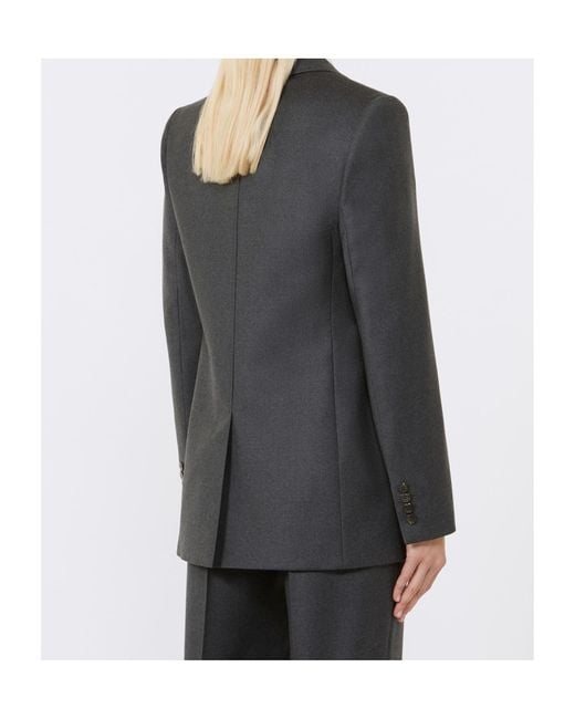 Max Mara Gray Studio Bolsena Single-Breasted Tailored Blazer