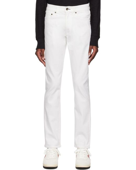 Rag & Bone White Belt-Loop Jeans for men