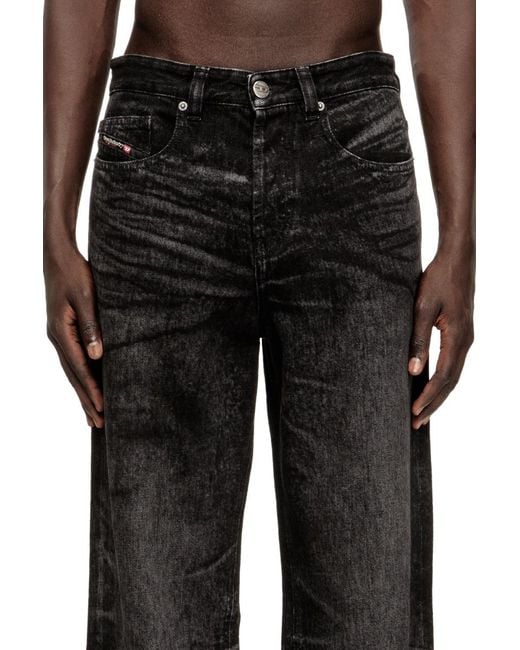 DIESEL 2001 D-Macro Relaxed Jeans in Black for Men | Lyst