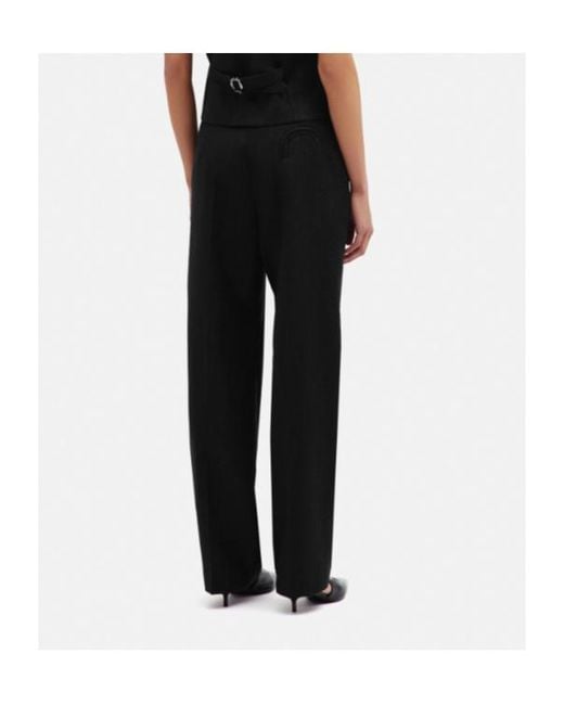 Blazé Milano Black Pinstripe-Pattern Pleated Trousers