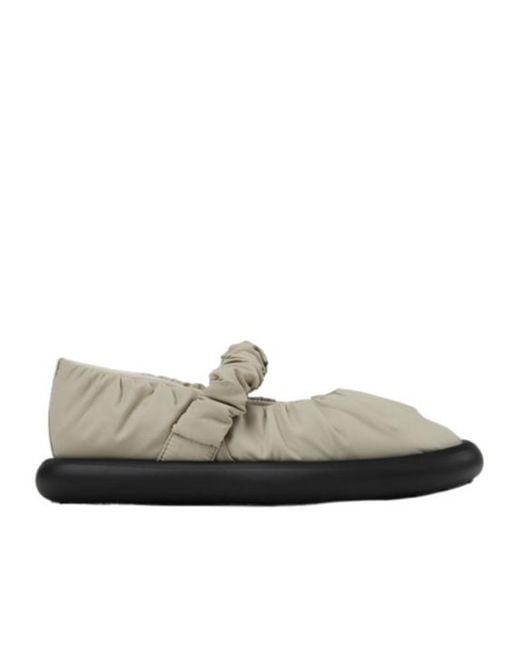 Camper Gray Onda Ruched Ballerina Shoes