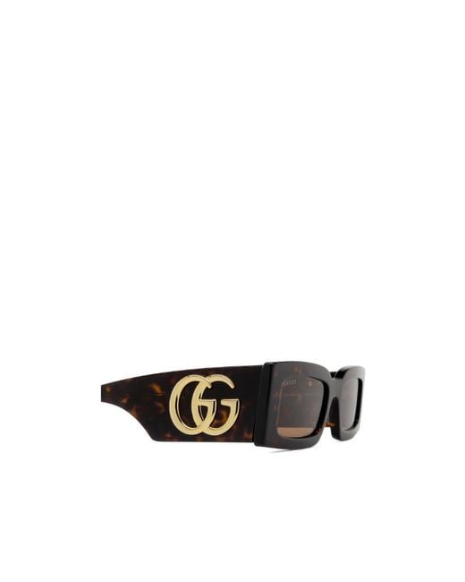 Gucci White Eyewear Rectangular Frame Sunglasses