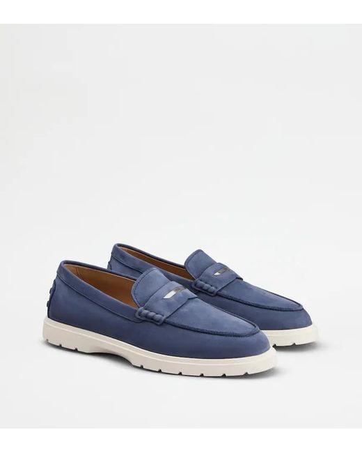 Tod's Blue Leather Loafers for men