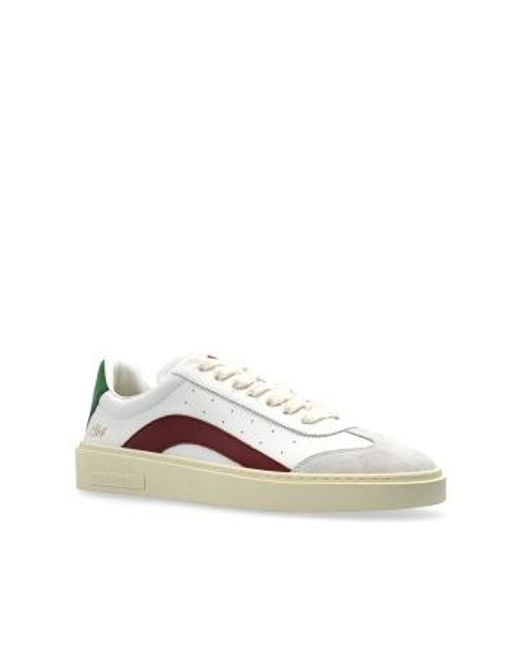 DSquared² Brown Logo Patch Lace Up Sneakers for men