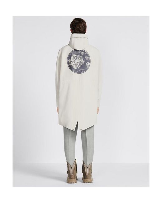 Dior White Hooded Parka for men