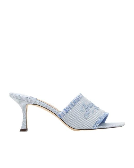 Jimmy Choo White Alexia 70 Frayed Sandals