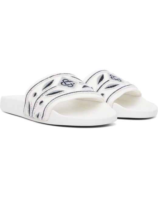Casablanca White Pool Slides for men