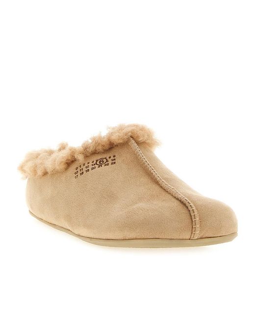 MM6 by Maison Margiela Brown Numeric-Print Slip-On Slippers