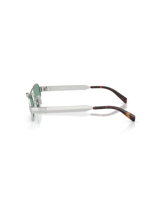 Miu Miu Green Eyewear Envie Geometric Frame Sunglasses
