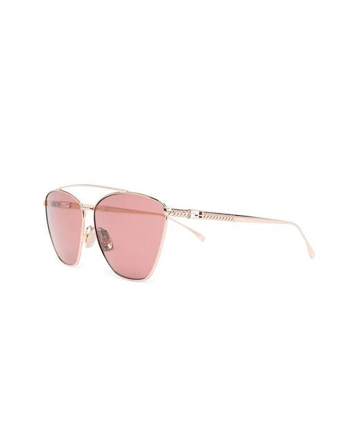 Fendi Pink Baguette Aviator-Frame Sunglasses
