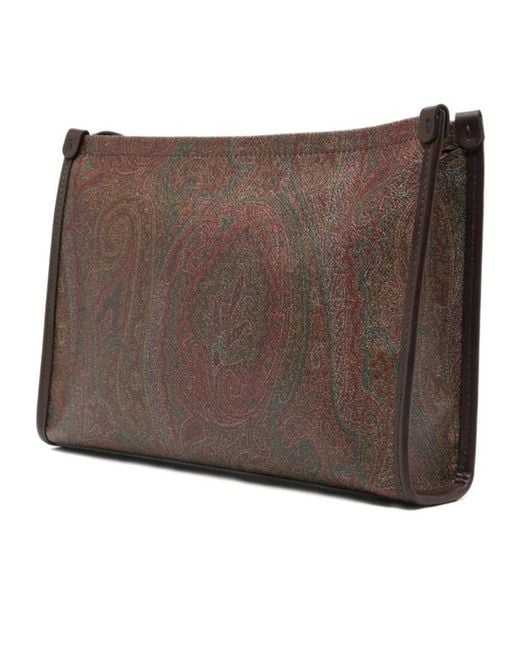 Etro Brown Arnica Zip-Up Large Hand Bag for men