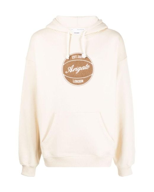 Axel Arigato White Logo-Patch Cotton Hoodie for men