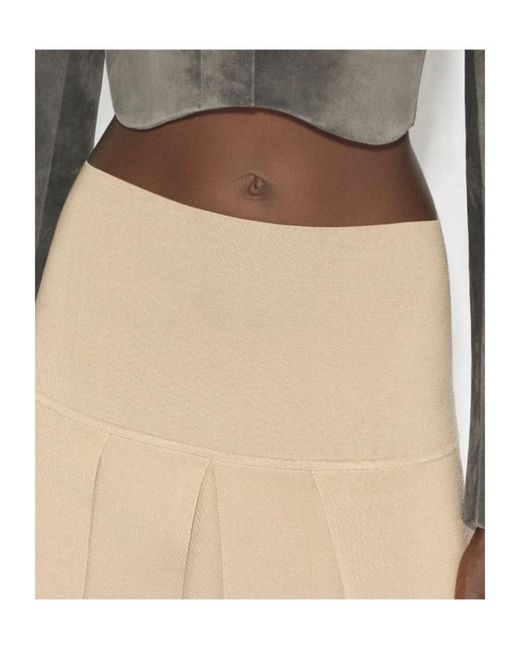 Alaïa Natural Alaïa Pleated Maxi Skirt
