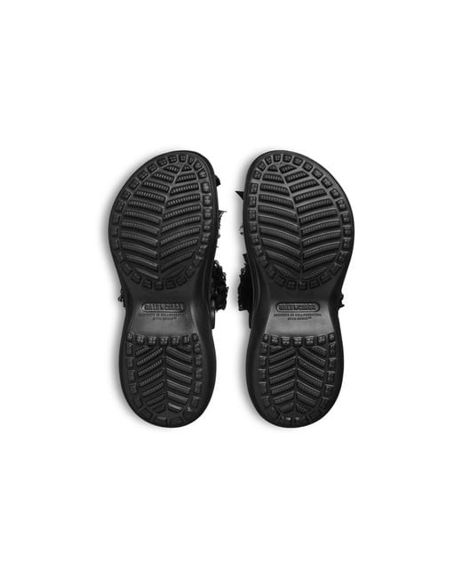 Balenciaga Black Crocs Embellished Platform Clogs