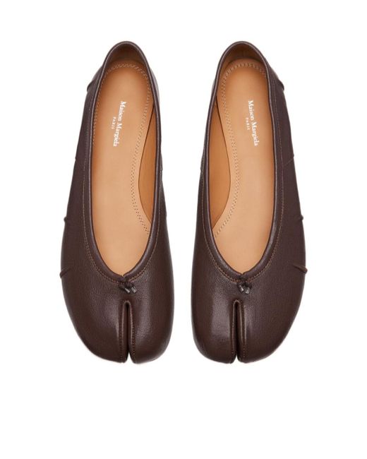 Maison Margiela Brown Tabi Toe Slip-On Ballerina Shoes