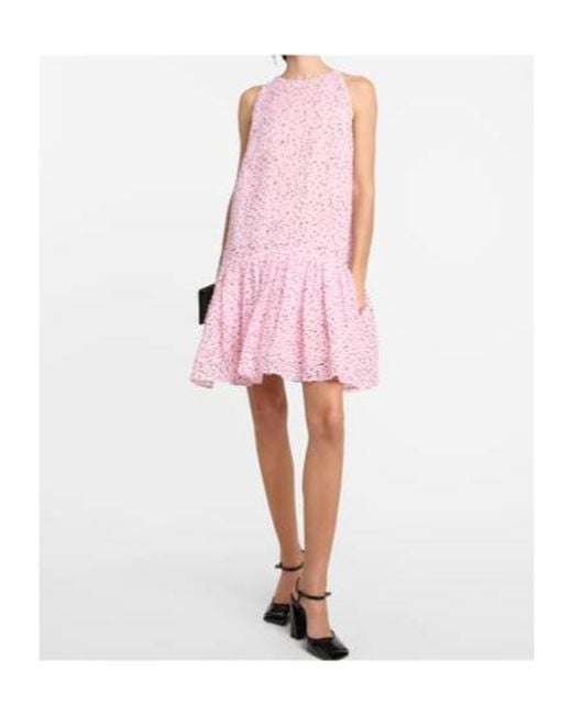 Oscar de la Renta Pink Fil Coupé Minidress