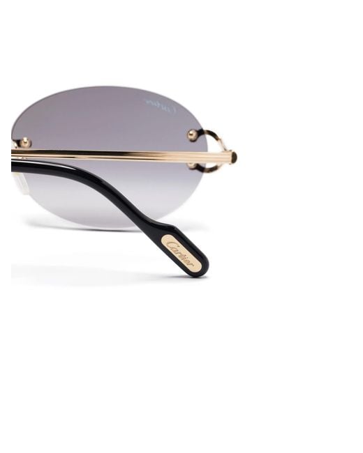Cartier White Oval-Frame Sunglasses for men