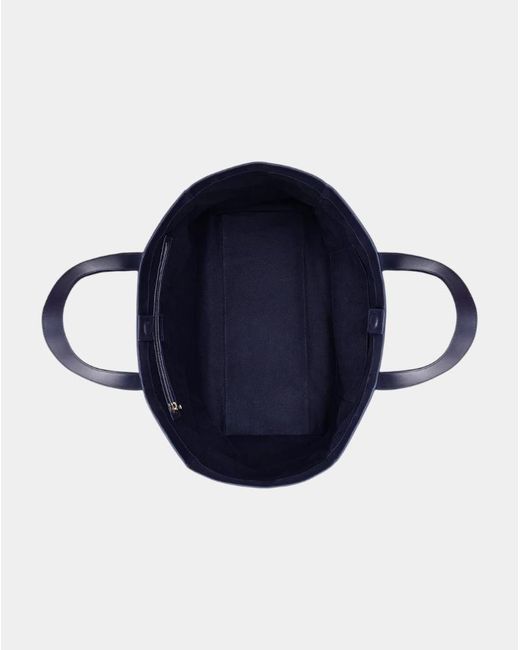 Anine Bing Blue Logo Printed Top Handle Bag