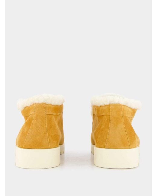 Santoni Yellow Shearling Ankle Boots