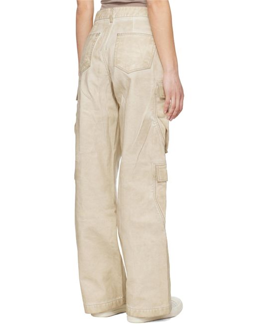 Rick Owens Natural Hollywood Double Cargo Jeans