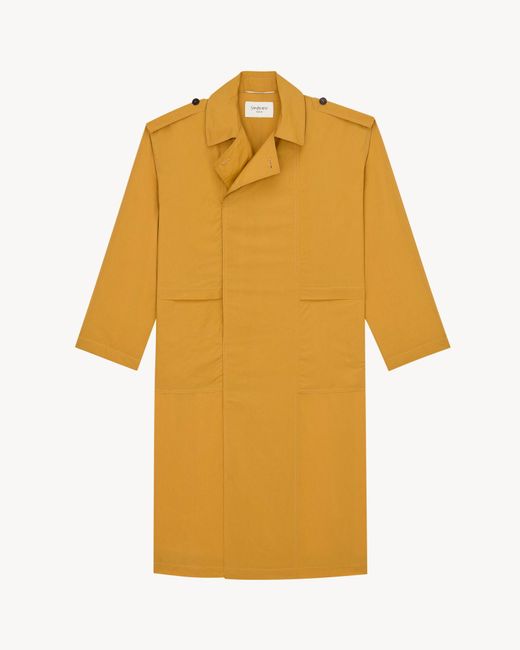 Saint Laurent Yellow Silk Trench Coat for men