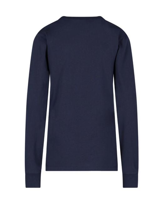 Marni Blue Logo-Print Long-Sleeved T-Shirt