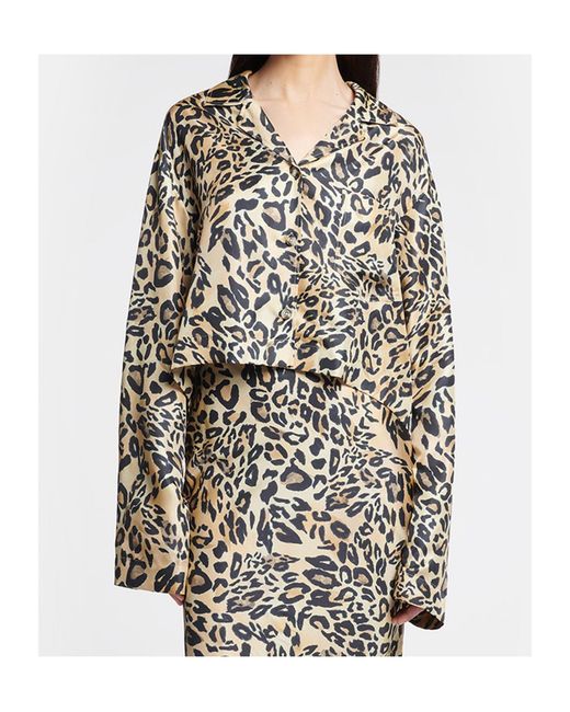 Nanushka Black Cropped Long-Sleeves Shirt