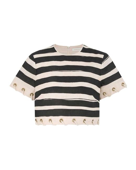 Zimmermann Black Short-Sleeved Top