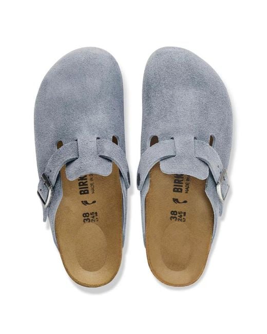 Birkenstock Gray Boston Buckled Clogs