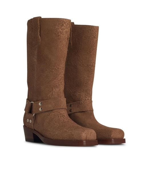 Paris Texas Brown Square Toe Boots