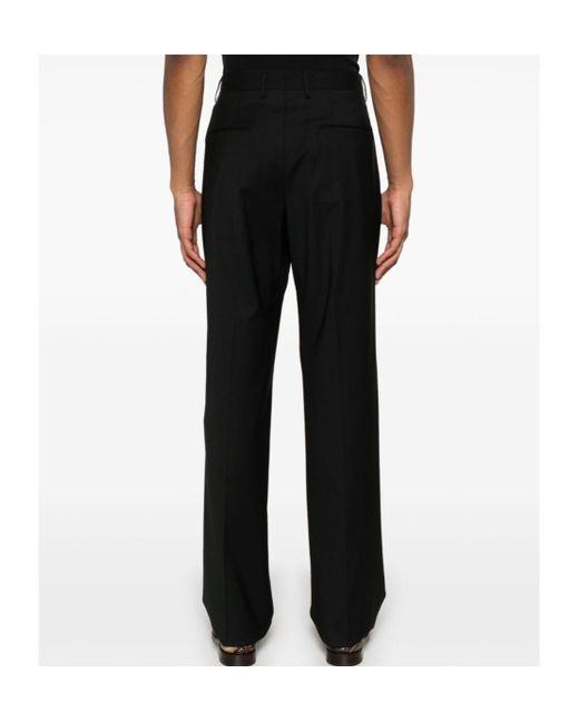 Tagliatore Black Straight Leg Tailored Pants for men