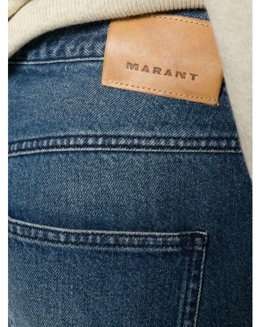 Isabel Marant Blue Logo-Patch Straight-Leg Jeans for men